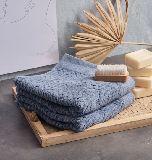 Cokitex Πετσέτα Προσώπου Sienna 50x100εκ. Dusty Blue Βάρους 550gr/m²