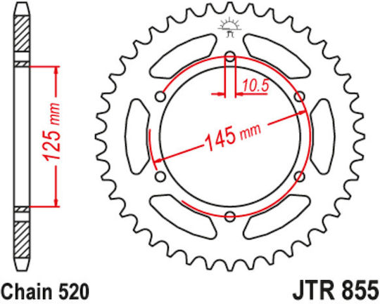 JT Sprockets Γρανάζι Πίσω 47 Δοντιών για Yamaha MT-03 / XT 660
