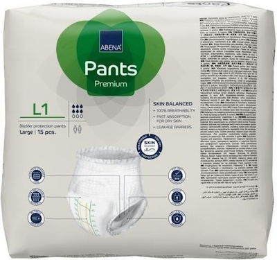 Abena Pants Premium Scutece Chiloți pentru Incontinență L1 Mare 15buc