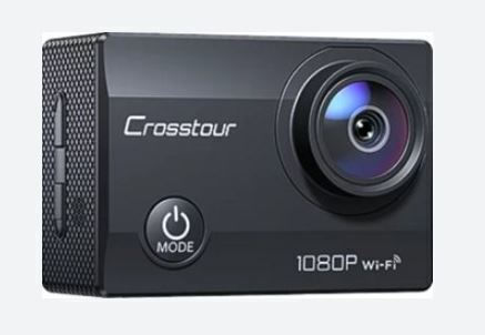 Crosstour CT7000 Action Camera Full HD (1080p) Υποβρύχια (με Θήκη) με Οθόνη 2" και Wi-Fi Μαύρη