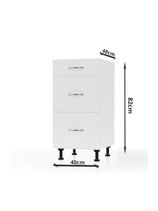 Modest Kitchen Floor Drawer Unit White 40x48x82pcs