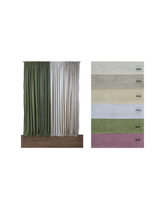 Anna Riska Curtain with Pencil Pleat Duplo 931 Greene 418139 140x270cm