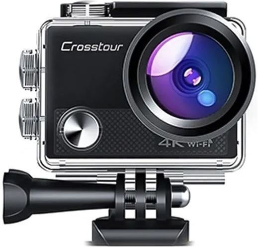 Crosstour CT8500 Action Camera 4K Ultra HD Underwater (with Case) with Screen 2" and Wi-Fi Black