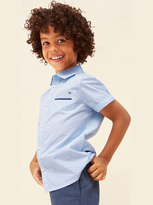 Kids One Color Shirt Short Sleeve Light Blue Tailoring