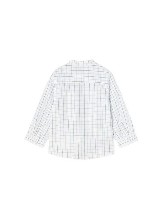 Mayoral Kids Checked Linen Shirt White