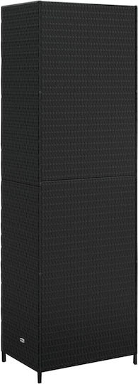 Zweiflügeliger Schrank Kunststoff mit 3 Regale Black 59x40x180cm