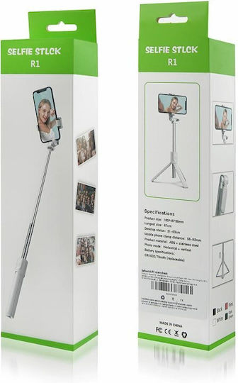 Selfie Stick with Remote Control & Bluetooth R1 White