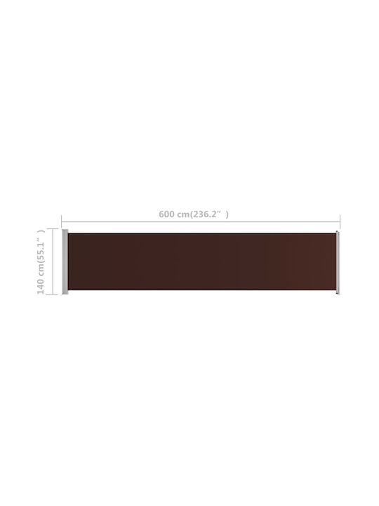 vidaXL Rulou lateral de umbrire Terasă Cafea x6m