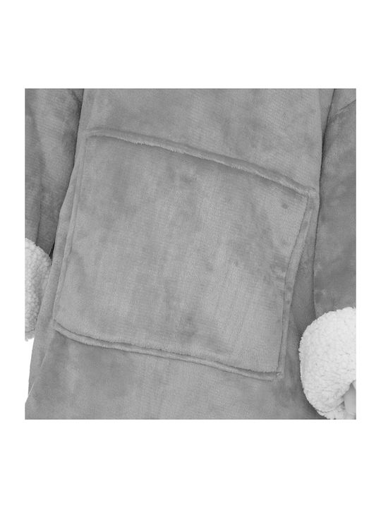 Κουβέρτα Fleece με Μανίκια 85x118εκ. Γκρι