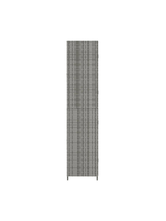 Двукрилен гардероб Метал с 3 рафтове Сив 59x40x180бр