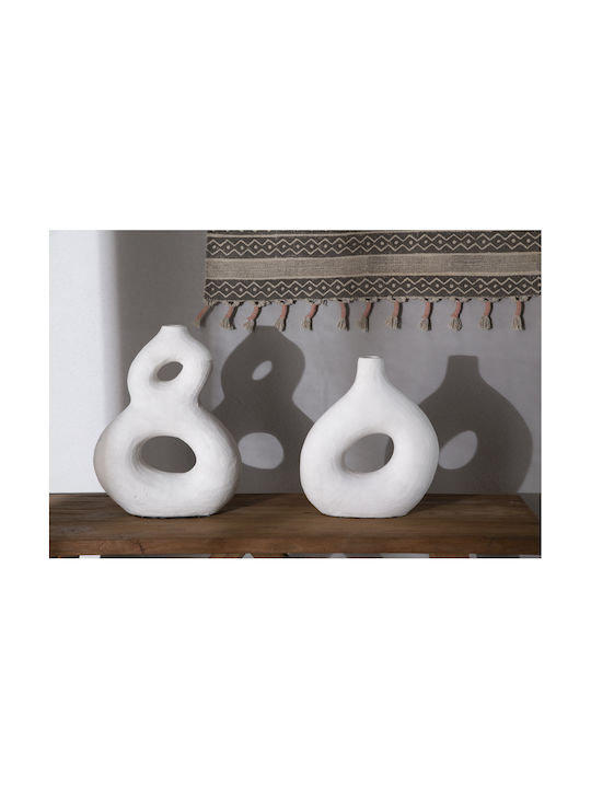 Soulworks Διακοσμητικό Βάζο Πήλινο Origen White Φ30xΥ33cm