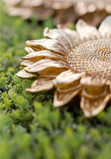 InTheBox Decorațiune Pentru Perete Sunflower 2 Aurie Din Polirosină 39.5x7x39.5cm