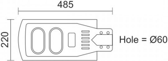 Spot Light Ηλιακό Φωτιστικό Δρόμου 40W με Ψυχρό Λευκό Φως 6000K