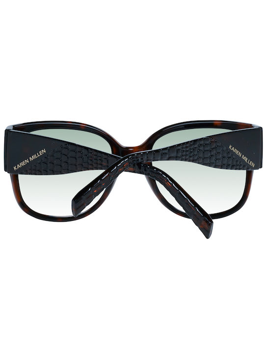 Karen Millen Women's Sunglasses with Brown Acetate Frame and Green Lenses KM1990 662