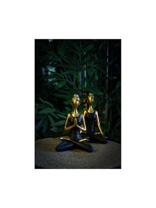 InTheBox Decorative Statuette Polyresin Vasanta 2 in Gold-Black 13.5x9x19cm 1pcs