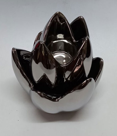 Karvounis Водна лилия от Керамичен Материал Silver 11x11x14.5см 1бр
