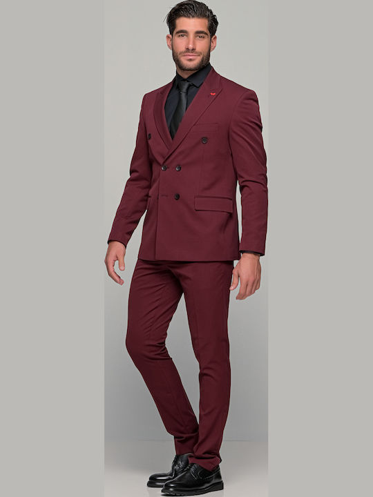 Men's Suit Slim Fit Burgundy