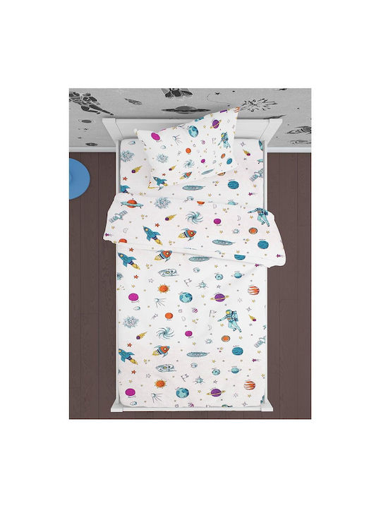 Dimcol Space 188 Kids Cotton Pillowcase Set 50x70cm White