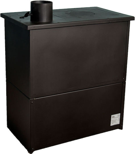 Prity 1P34 Metalic Soba pe lemne cu Cuptor 10kW Negru
