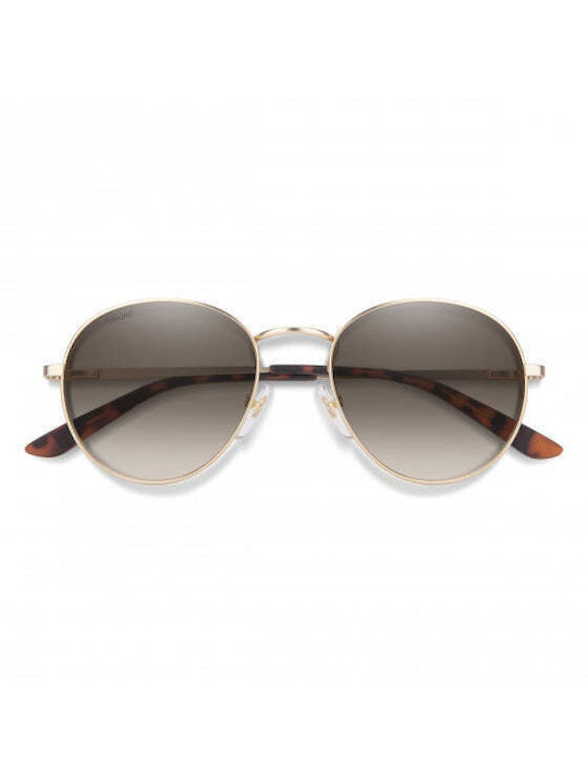 Smith Prep Unisex Sunglasses with Gold Metal Frame and Brown Polarized Lens