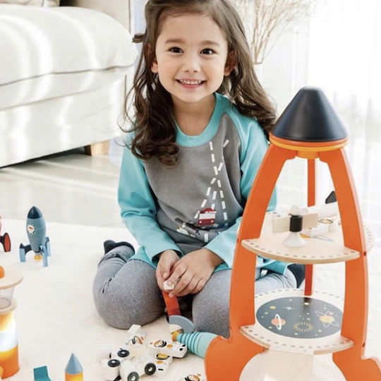 Tender Leaf Toys Vehicul Rachetă din Lemn pentru 36++ Luni