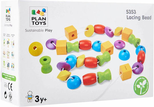 Plan Toys Lacing Toy Beads made of Wood for 36++ Months