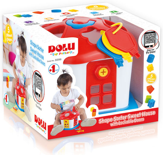 Dolu Παιχνίδι Ταξινόμησης Σχημάτων Shape Sorter Sweet House with Lockable Doors για 12+ Μηνών