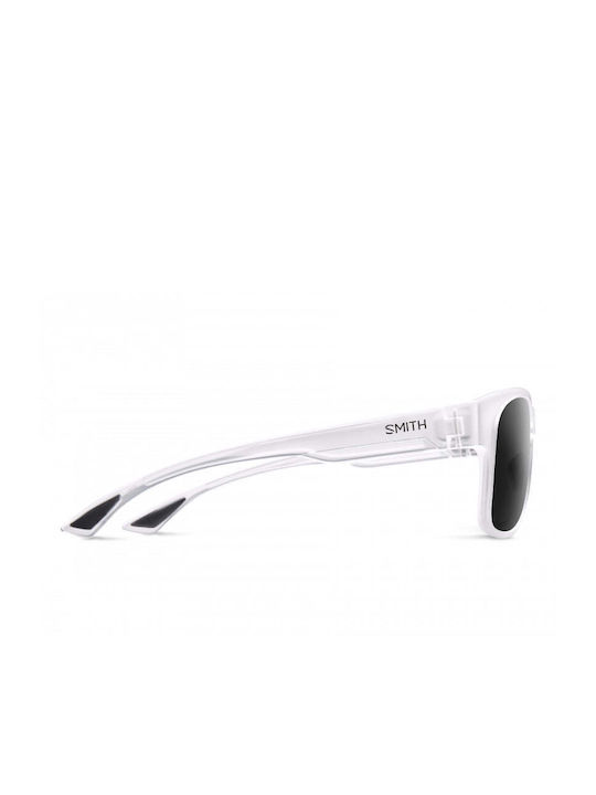 Smith Holiday Sunglasses with White Acetate Frame and Black Lenses
