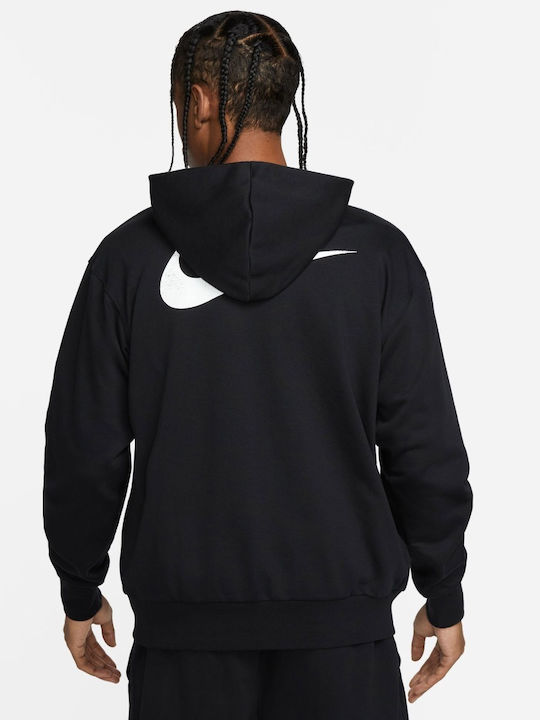 Nike Men's Sweatshirt Jacket Dri-Fit with Hood and Pockets Black