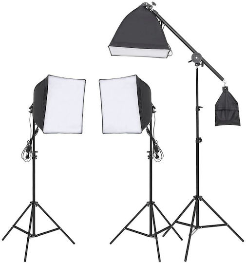 vidaXL Σετ Φώτα, Φόντο & Ανακλαστήρα Lighting Kit for Studio