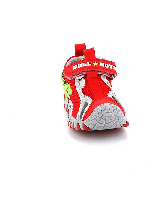 Shoe Sandals T-Rex with Velcro & Lights Red