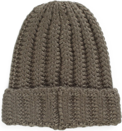 Beanie Γυναικείος Σκούφος με Πλεξούδες σε Γκρι χρώμα