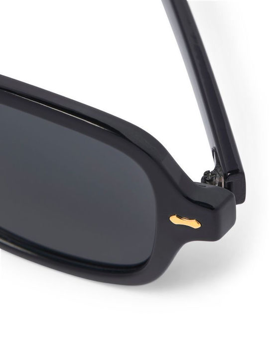 Jack & Jones 12228764 Ανδρικά Γυαλιά Ηλίου με Μαύρο Κοκκάλινο Σκελετό και Μαύρο Φακό 12228764