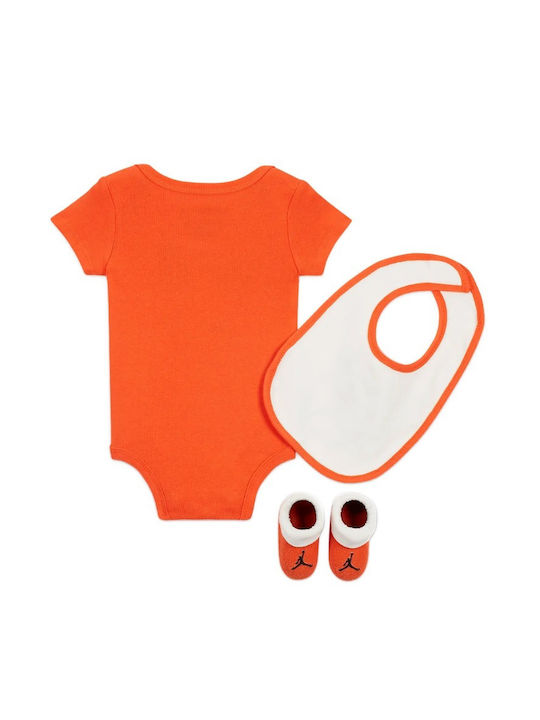 Jordan Baby Bodysuit Set Short-Sleeved with Accessories Orange 3pcs