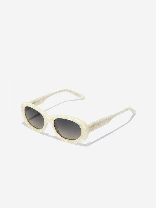 Hawkers Southside Women's Sunglasses with Beige Acetate Frame and Gray Gradient Lenses Marble Smoky