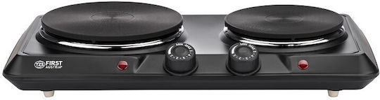 First Austria Enamel Countertop Double Burner Black