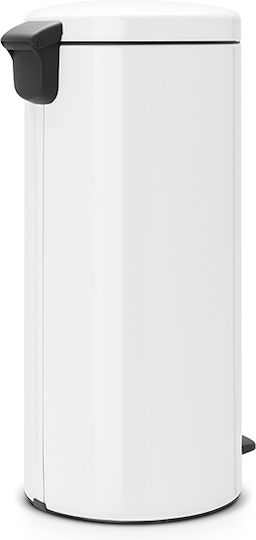 Brabantia Кошче NewIcon с Педал за Боклук от Неръждаема Стомана с Педал Бял 30л