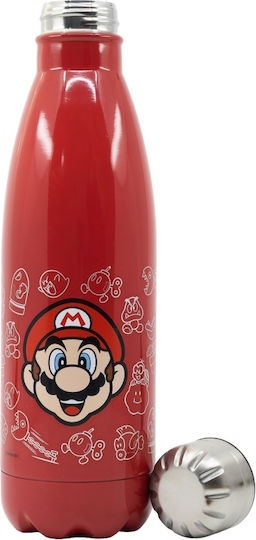 Stor Παιδικό Παγούρι Super Mario Ανοξείδωτο με Βιδωτό Καπάκι Non Spill Κόκκινο 780ml