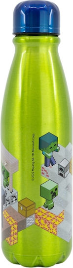 Stor Minecraft Kids Water Bottle Minecraft Aluminium Green 600ml