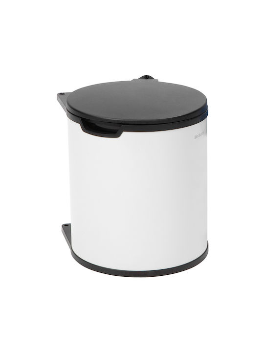 Brabantia Waste Bin Waste made of Stainless Steel for Cabinet White 15lt 1pcs