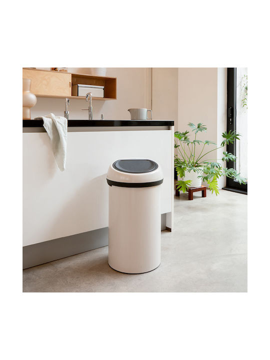 Brabantia Touch Bin Waste Bin from Inox Steel Push Soft Beige 60L