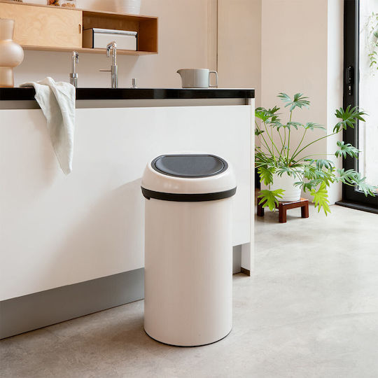 Brabantia Touch Bin Waste Bin from Inox Steel Push Soft Beige 60L