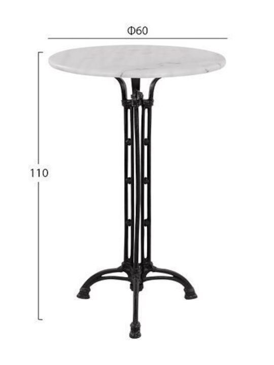 Tisch Bar für kleine Außenbereiche Stabil Brielle Weiß 60x60x110cm