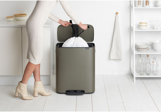 Brabantia Кош за Боклук от Неръждаема Стомана с Педал Platinum 60л