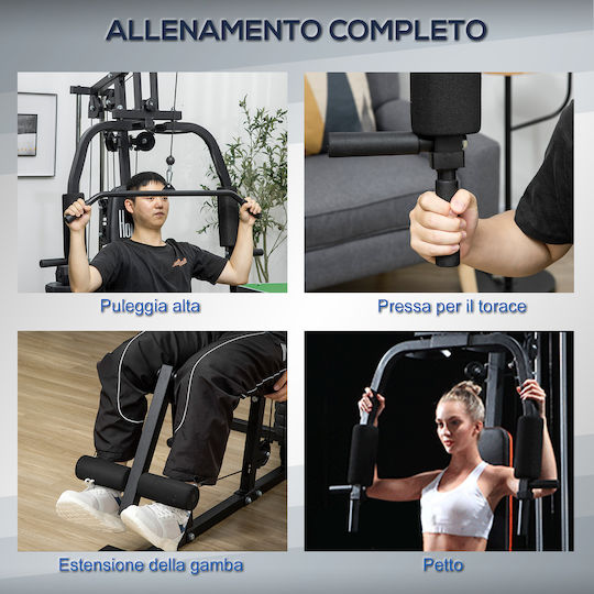 HomCom Fitness Station Πολυόργανο Γυμναστικής με Βάρη 45kg