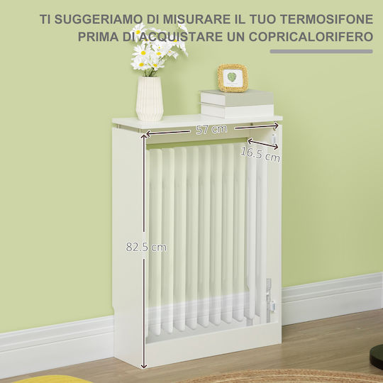 HomCom Κάλυμμα Καλοριφέρ από MDF Λευκό 60x18x84cm