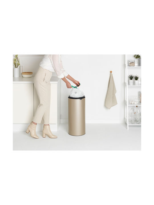 Brabantia Touch New Κάδος Απορριμμάτων από Ανοξείδωτο Ατσάλι Champagne 30lt