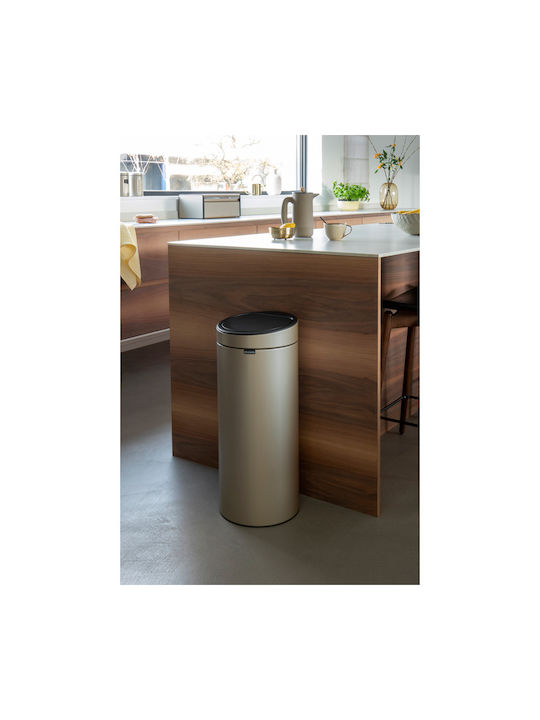 Brabantia Touch New Κάδος Απορριμμάτων από Ανοξείδωτο Ατσάλι Champagne 30lt