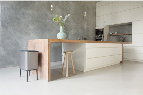 Brabantia Κάδος Bo Ανακύκλωσης Μεταλλικός Push Platinum 33lt