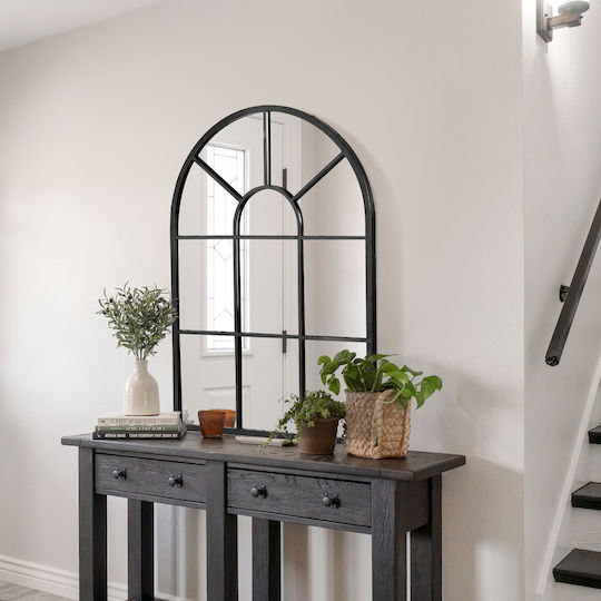 HomCom Wall Mirror with Black Metallic Frame 91x60cm 1pcs